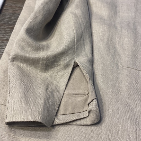 Women’s MAVEN STORE  tan khaki long sleeve lined linen blend trench coat jacket - Picture 9 of 9